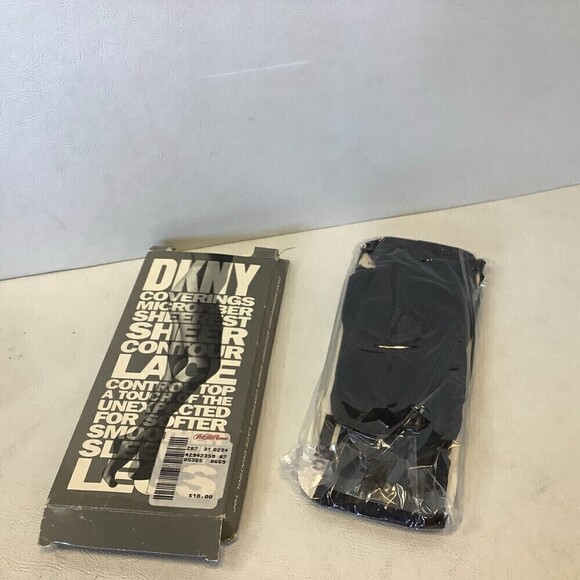 Vintage 1992 DKNY Microfiber Control Top Pantyhose Style 669 #3240-04 Black - Picture 4 of 8